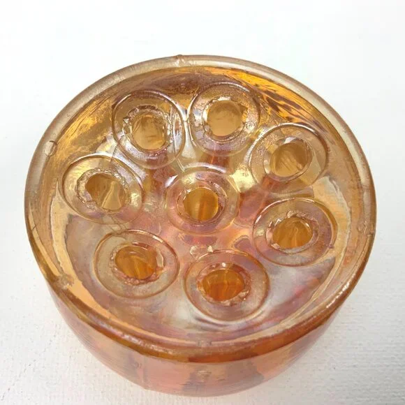 Vintage Flower Frogs Set Of 3 Clear, Carnival Glass, Ceramic - Picture 10 of 16